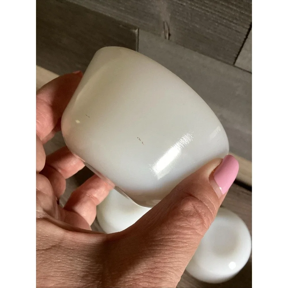 Vintage Custard Cups Ramekins Milk Glass Set of 5 White